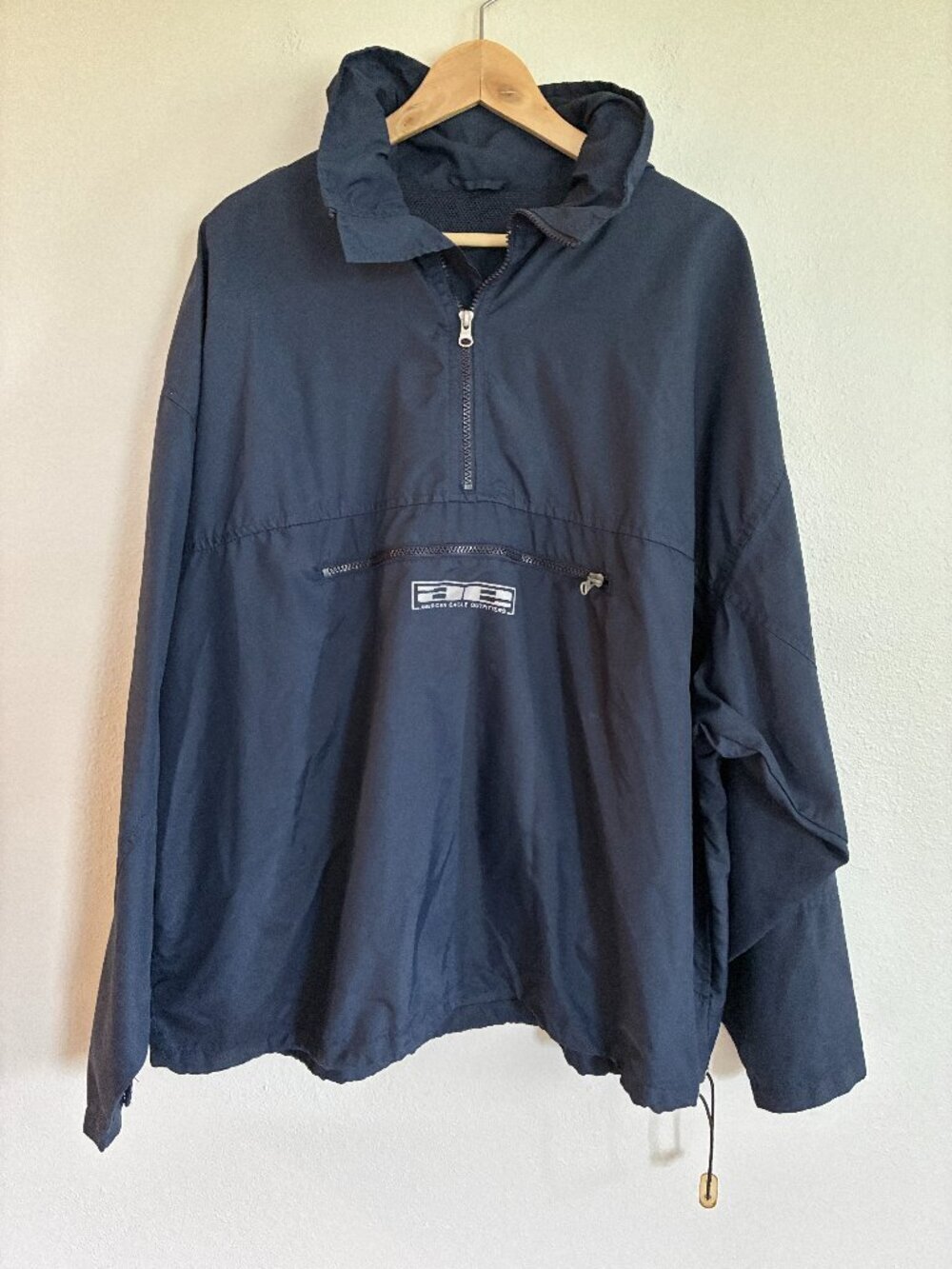 Vintage Y2K American Eagle Windbreaker Blue Pullover Jacket Anorak